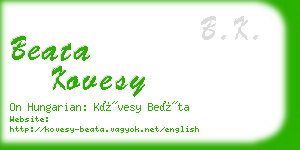 beata kovesy business card